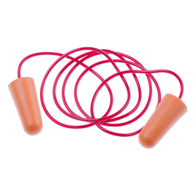 RS PRO Corded Disposable Ear Plugs, 37dB, Orange, 200 Pairs per Package