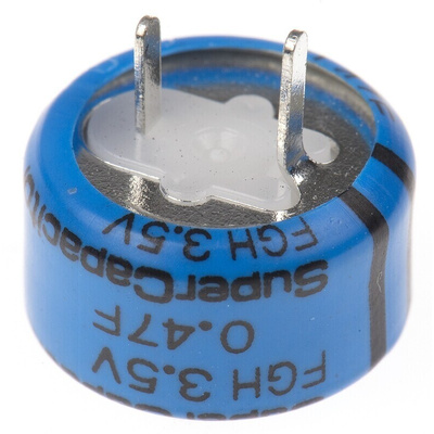 KEMET 0.47F Supercapacitor -20 → +80% Tolerance, Supercap FG 3.5V dc, Through Hole