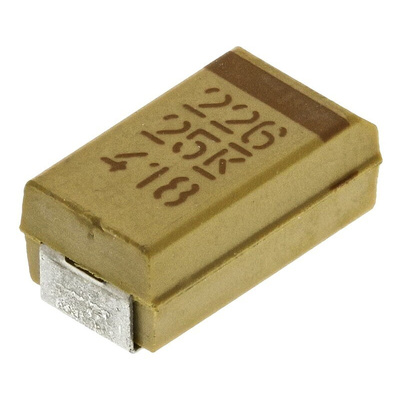 KEMET 22μF MnO2 Tantalum Capacitor 25V dc, T491 Series