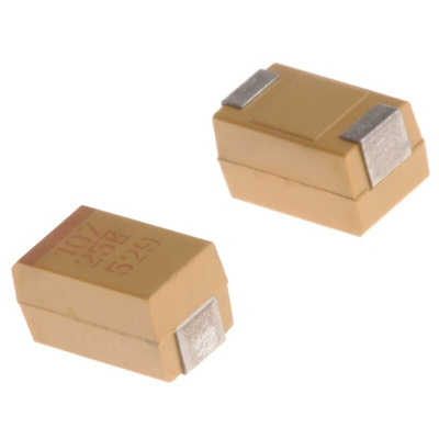 KEMET 100μF MnO2 Tantalum Capacitor 25V dc, T491 Series
