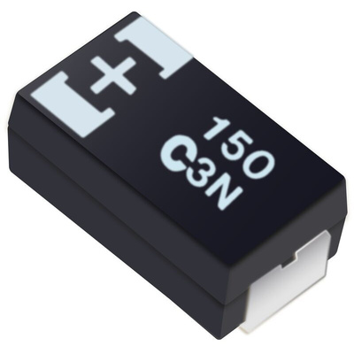 Panasonic 220μF Polymer Tantalum Capacitor 16V dc, TQC Series