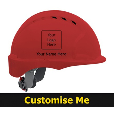AJB160-000-600 | JSP EVOLite Red Safety Helmet Adjustable, Ventilated