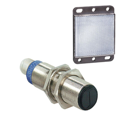 Telemecanique Sensors Polarised Retro Reflection Photoelectric Sensor, Barrel Sensor, 2 m Detection Range