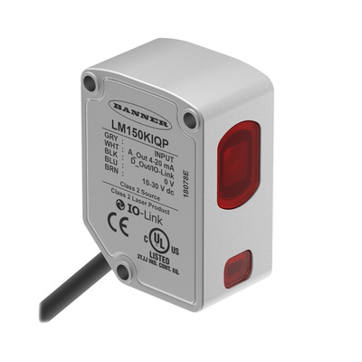Banner Background Suppression Distance Sensor, Block Sensor, 50-150 mm Detection Range IO-LINK