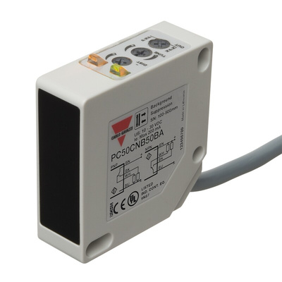 Carlo Gavazzi Diffuse Reflective Photoelectric Sensor, Rectangular Sensor, 0 → 500 mm Detection Range