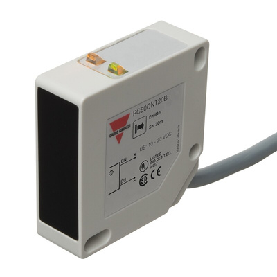 Carlo Gavazzi Through Beam Photoelectric Sensor, Rectangular Sensor, 20000 mm Detection Range