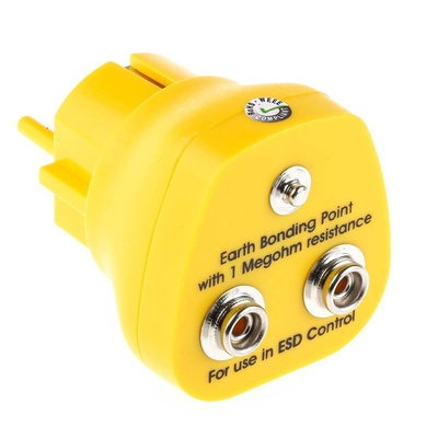 RS PRO ESD Earth Bonding Plug With 10mm Stud x 2 4mm Socket