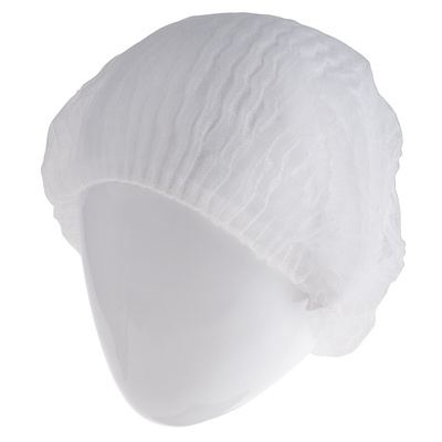 RS PRO White Mob Cap, One Size, Non-Metal Detectable, Ideal for Clean Room, Door, Entrance, Food Industry, Hospital Use