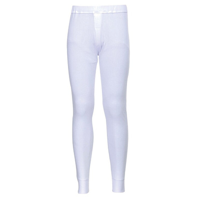 RS PRO White Cotton, Polyester Thermal Long Johns, L