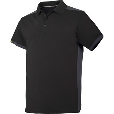 27150458004 | Snickers AllroundWork Black/Grey Cotton, Polyester Polo Shirt, UK- S, EUR- S