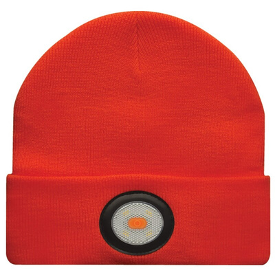 BE-02+O | Unilite Orange Acrylic LED Beanie Hat