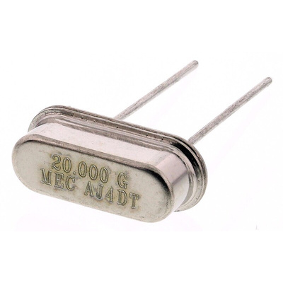 MERCURY 20MHz Crystal ±30ppm HC-49-US 2-Pin 10.7 x 4.3 x 3.5mm