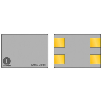 Interquip 25MHz Crystal Unit ±30ppm SMD 4-Pin 7 x 5 x 1mm