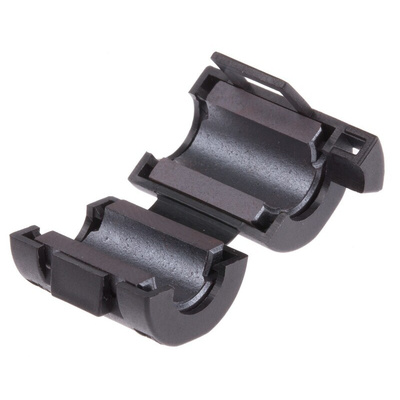 RS PRO Openable Ferrite Clamp, 14 Dia. x 22mm, For Computer Peripherals, Digital TV, Internal & External Power Cables,