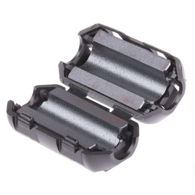 RS PRO Openable Ferrite Clamp, 17 x 30 x 15mm, For Computer Peripherals, Digital TV, Internal & External Power Cables,