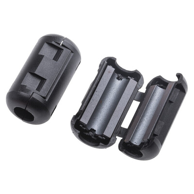RS PRO Openable Ferrite Clamp, 21 Dia. x 39mm, For Computer Peripherals, Digital TV, Internal & External Power Cables,