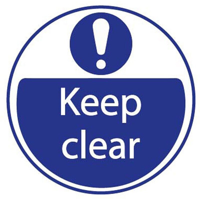 RS PRO Vinyl Mandatory Keep Clear Sign With English Text