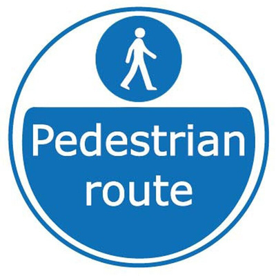 RS PRO Vinyl Mandatory Pedestrians Sign With English Text