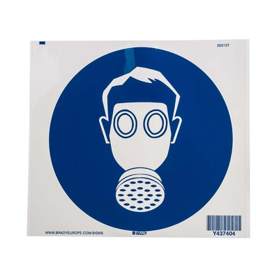 Brady PET Mandatory Respiratory Protection Sign With Pictogram Only Text