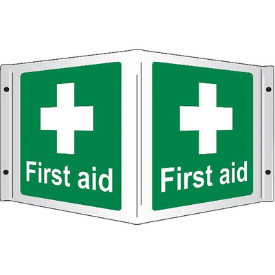 RS PRO First Aid Sign, H350 mm W200mm