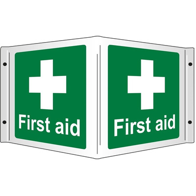 RS PRO First Aid Sign, H350 mm W200mm
