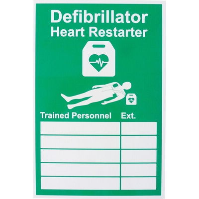 RS PRO Rigid Plastic AED Sign, H200 mm W300mm