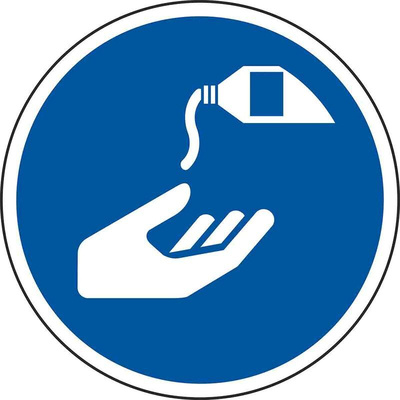 RS PRO Vinyl Floor Graphic Use Hand Sanitiser Sign With Pictogram Only Text, 200 x 200mm