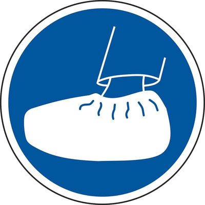 RS PRO Vinyl Floor Graphic Wear Shoe Covers Sign With Pictogram Only Text, 200 x 200mm