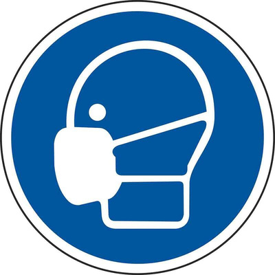 RS PRO Vinyl Floor Graphic Mask Sign With Pictogram Only Text, 200 x 200mm