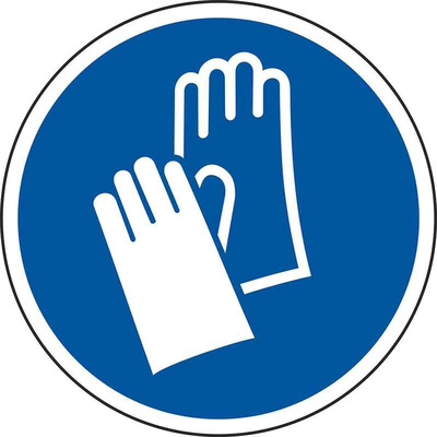 RS PRO Vinyl Floor Graphic Hand Protection Sign With Pictogram Only Text, 200 x 200mm