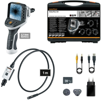 092.944A | Laserliner 9mm probe Inspection Camera Kit, 1000mm Probe Length, 640 x 480pixels Resolution, LED Illumination