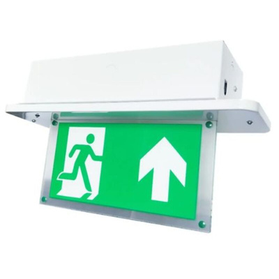 Acrylic, Steel Emergency Exit Up, None With Pictogram Only, Exit Sign, 410 x 240 x 140mm