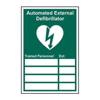 Spectrum Industrial Vinyl Green/White Safe Conditions Sign, Automated External Defibrillator, English