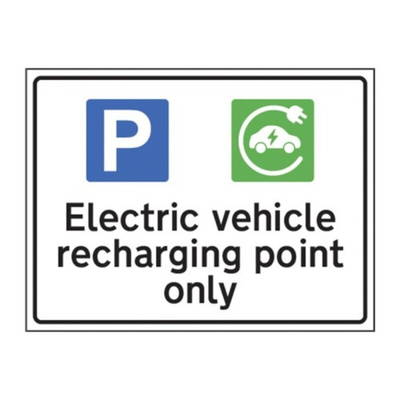Spectrum Industrial Aluminium Black, White Safe Conditions Sign, Electric Vehicle Charging Point, English