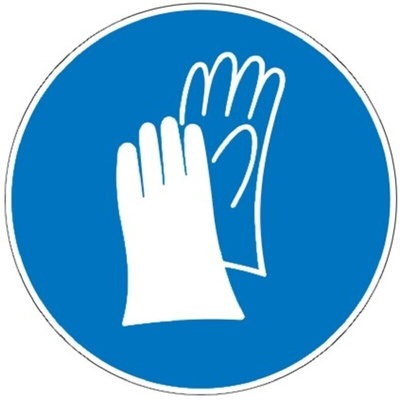 Brady PET Mandatory Hand Protection Sign With Pictogram Only Text