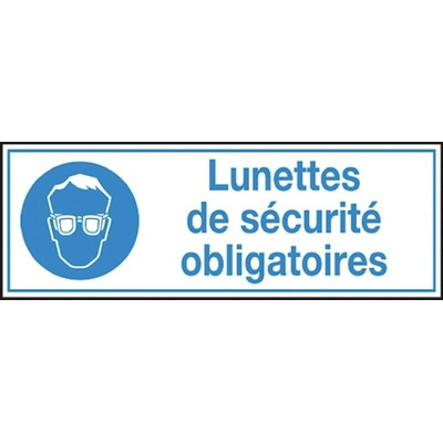Brady PET Mandatory Eye Protection Sign With French Text
