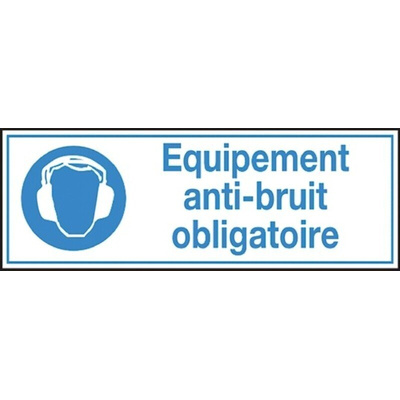 Brady PET Mandatory Ear Protection Sign With French Text