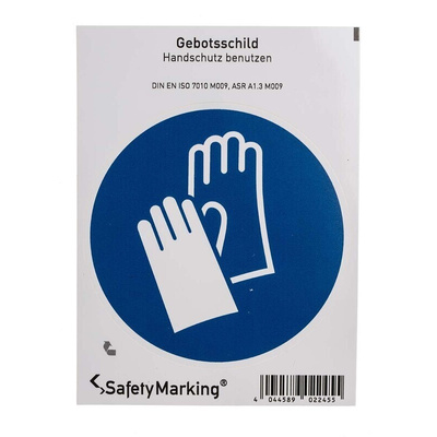 Wolk PVC Mandatory Hand Protection Sign With Pictogram Only Text