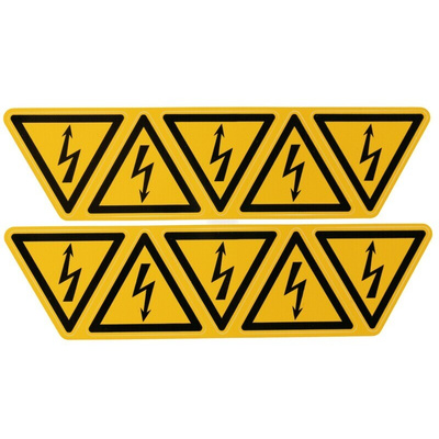 Wolk Yellow Foil Safety Labels, Warning For Dangerous Electrical Voltage-Text 50 mm x 46mm