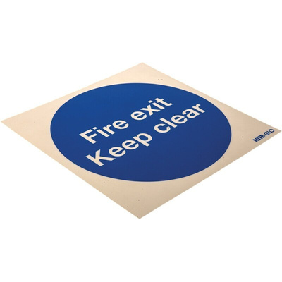Vinyl Fire Safety Sign, Fire exit Keep clear With English Text Self-Adhesive