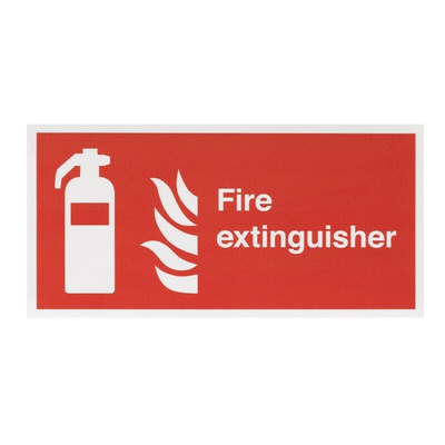 Vinyl Fire Safety Sign, Fire extinguisher With English Text Self-Adhesive