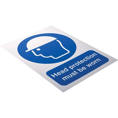 RS PRO PP Sign Head Protection Sign With English Text