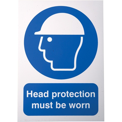 RS PRO PP Sign Head Protection Sign With English Text