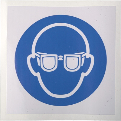 RS PRO Vinyl Mandatory Eye Protection Sign With Pictogram Only Text