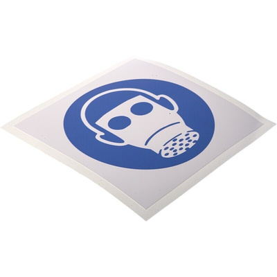RS PRO Vinyl Mandatory Respiratory Protection Sign With Pictogram Only Text