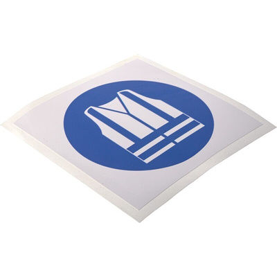 RS PRO Vinyl Mandatory High Visibility Clothing Sign With Pictogram Only Text