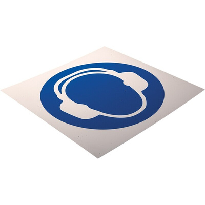 RS PRO Plastic Mandatory Ear Protection Sign With Pictogram Only Text