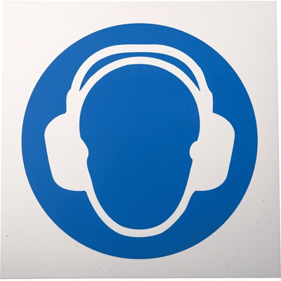 RS PRO Plastic Mandatory Ear Protection Sign With Pictogram Only Text