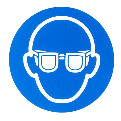 RS PRO Plastic Mandatory Eye Protection Sign With Pictogram Only Text
