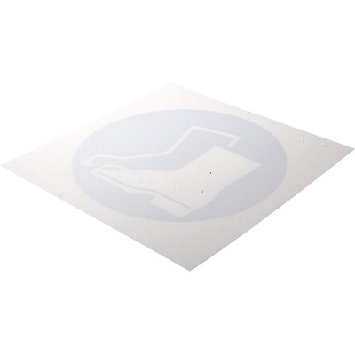 RS PRO Plastic Mandatory Foot Protection Sign With Pictogram Only Text